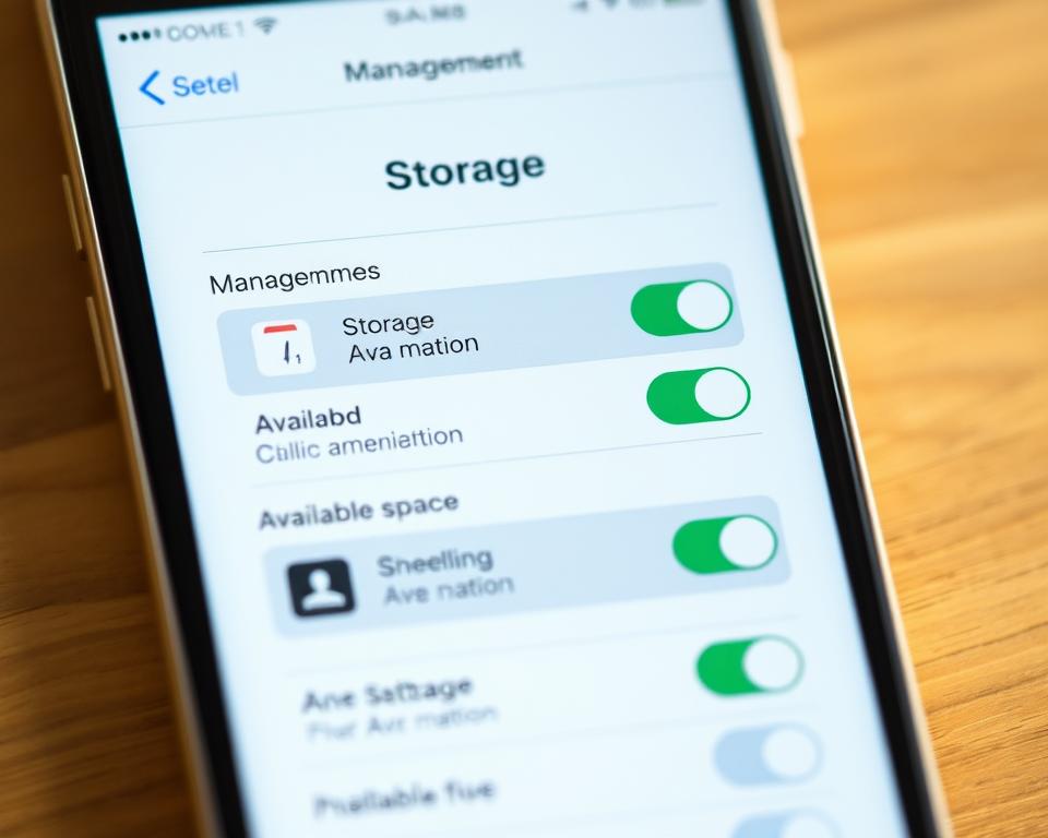 gerenciamento de espaço no iPhone