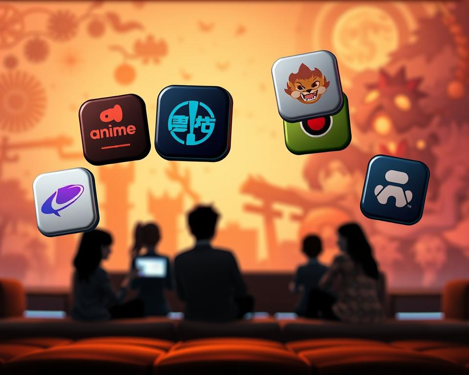 A vibrant and visually compelling scene showcasing the most popular streaming platforms for anime content. In the foreground, sleek and modern app icons for leading anime streaming services float against a soft, blurred background. The middle ground features elegant silhouettes of people watching anime on various devices, immersed in the captivating stories. The background is a rich, textured tapestry of anime-inspired motifs, conveying the depth and breadth of the anime universe. Warm, cinematic lighting casts a sense of excitement and anticipation, inviting the viewer to explore the best apps for accessing a world of free, high-quality anime. A vibrant and visually compelling scene showcasing the most popular streaming platforms for anime content. In the foreground, sleek and modern app icons for leading anime streaming services float against a soft, blurred background. The middle ground features elegant silhouettes of people watching anime on various devices, immersed in the captivating stories. The background is a rich, textured tapestry of anime-inspired motifs, conveying the depth and breadth of the anime universe. Warm, cinematic lighting casts a sense of excitement and anticipation, inviting the viewer to explore the best apps for accessing a world of free, high-quality anime.