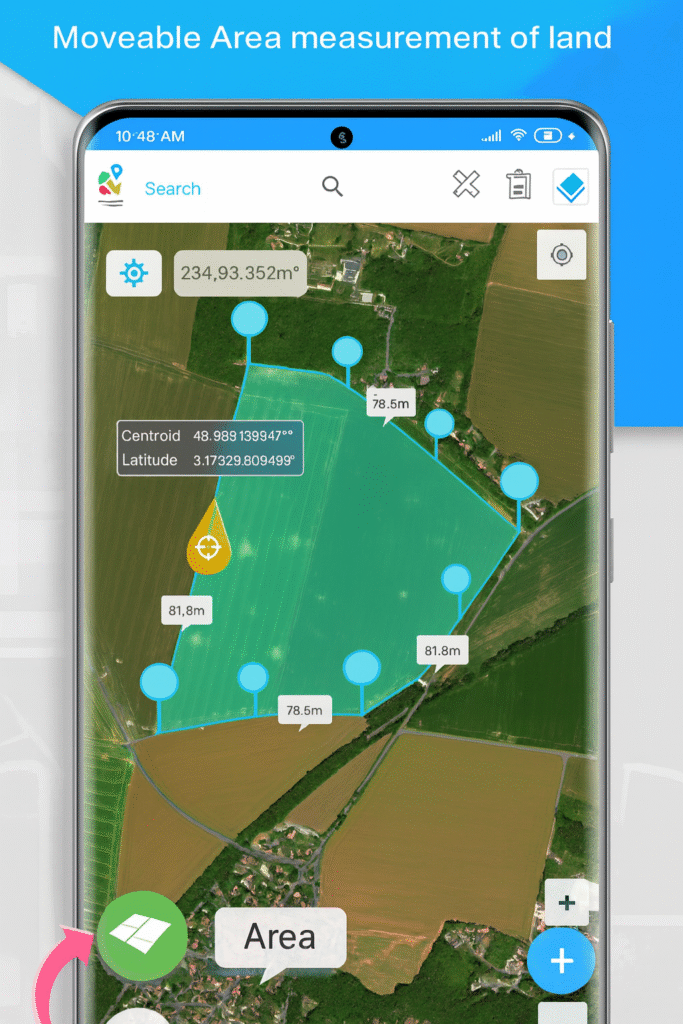 A detailed aerial view of a lush green countryside landscape, showcasing advanced GPS and surveying tools. In the foreground, a sleek GPS device with a high-resolution display and intuitive controls is prominently featured, surrounded by various measurement instruments such as a surveyor's tripod, laser rangefinder, and a notebook with meticulously recorded data. The middle ground depicts a vast, rolling expanse of farmland, with neatly delineated parcels and precisely measured boundaries. In the background, a range of rugged mountains rise majestically, their peaks bathed in warm, golden sunlight that filters through wispy clouds. The scene conveys a sense of precision, professionalism, and the seamless integration of cutting-edge technology with the natural environment.