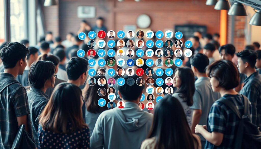A vibrant and interconnected Telegram community gathers around a shared passion for K-dramas. In the foreground, a diverse group of users engage in lively discussions, sharing their favorite drama recommendations and episode reactions. The middle ground features a collage of Telegram group logos, representing the various niche communities that cater to different interests and preferences. In the background, a warm and inviting atmosphere is created by soft lighting, blurred edges, and a sense of digital camaraderie. The overall scene conveys the idea of a thriving, supportive, and accessible alternative to traditional streaming platforms for discovering and enjoying Korean television series. A vibrant and interconnected Telegram community gathers around a shared passion for K-dramas. In the foreground, a diverse group of users engage in lively discussions, sharing their favorite drama recommendations and episode reactions. The middle ground features a collage of Telegram group logos, representing the various niche communities that cater to different interests and preferences. In the background, a warm and inviting atmosphere is created by soft lighting, blurred edges, and a sense of digital camaraderie. The overall scene conveys the idea of a thriving, supportive, and accessible alternative to traditional streaming platforms for discovering and enjoying Korean television series.