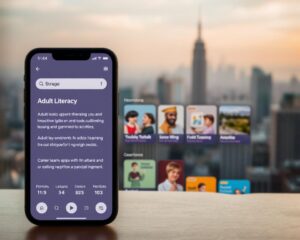Aplicativo de alfabetização para adultos