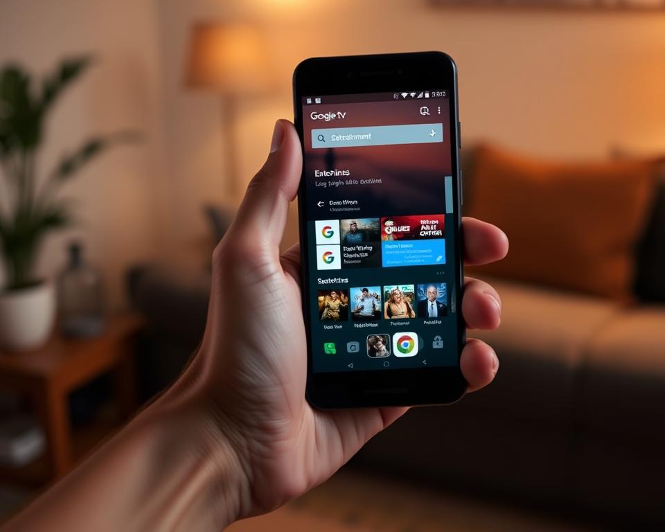 Entretenimento Google TV no Celular