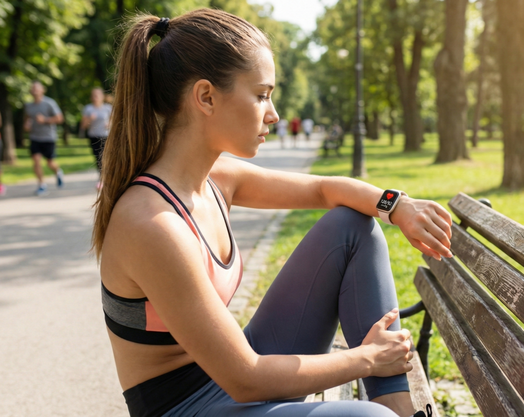 A close-up of the Garmin Venu 3 smartwatch displayed prominently in the foreground, showcasing its sleek design and vibrant screen illustrating the blood pressure monitoring feature. The watch is adorned with a modern, sport-friendly silicon band in a stylish color. In the middle, a softly blurred background of a serene outdoor setting, hinting at an active lifestyle, with green trees and sunlight streaming through leaves, creating a natural, uplifting atmosphere. The lighting is bright and natural, highlighting the watch's details with reflections on its surface. Emphasize a tech-savvy, health-conscious vibe that captures the essence of using smart technology for health monitoring. The focus should remain solely on the smartwatch, ensuring a clear view without distractions.