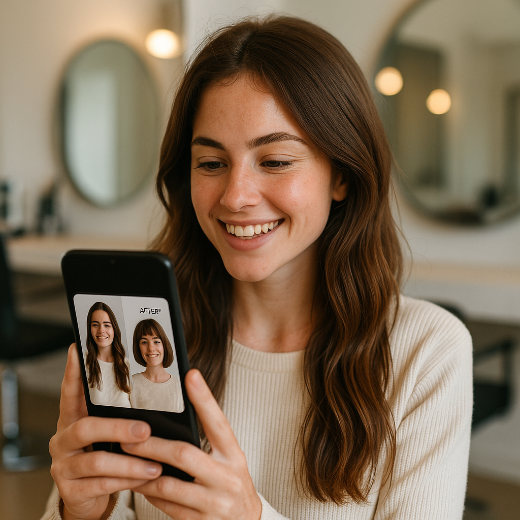 IA Simula cortes de cabelo e penteados femininos com antes de ir ao salão