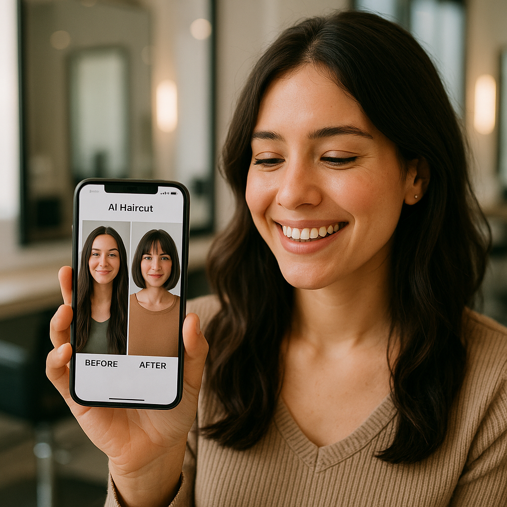 IA Simula cortes de cabelo e penteados femininos com antes de ir ao salão